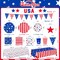 4th of July Party Supplies Set, Patriotic Theme Kit for Independence & Election Day Decorations, Includes Plates, Napkins, Cups, Banner, Tablecloth -Patriotic & 4th of July Party Decorations-24 Guests